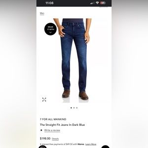 Men’s Seven Jeans The Straight in Dark Blue I Diego Wash